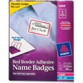 Avery Avery® Name Badge Labels 2-1/3" x 3-3/8" for Laser/Inkjet Printers Red 400/Pack 5095